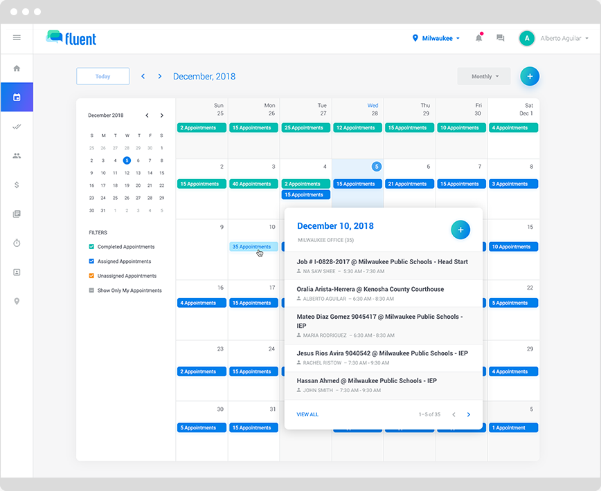 fluent scheduling